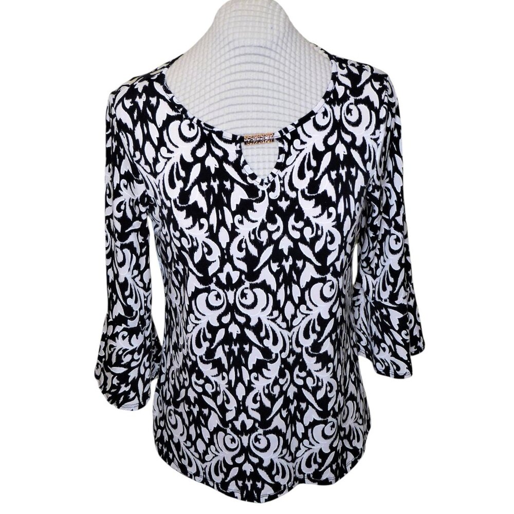 Emma & Olive Petite Tunic with Bell Sleeves